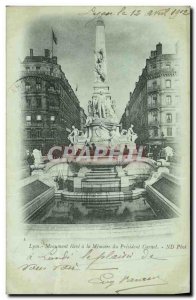 Old Postcard Lyon high Monument to the Memory of President Carnot