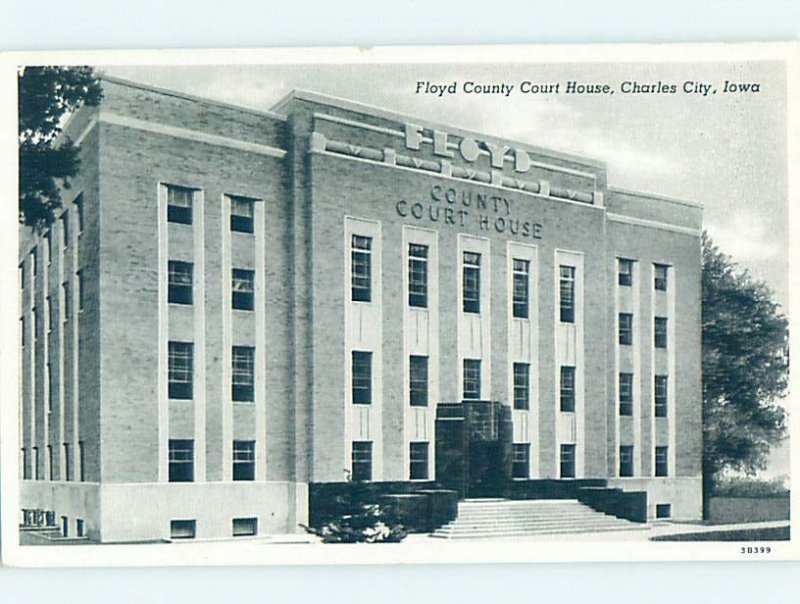 1940's FLOYD COUNTY COURTHOUSE BUILDING Charles City by Mason City IA AF0270@