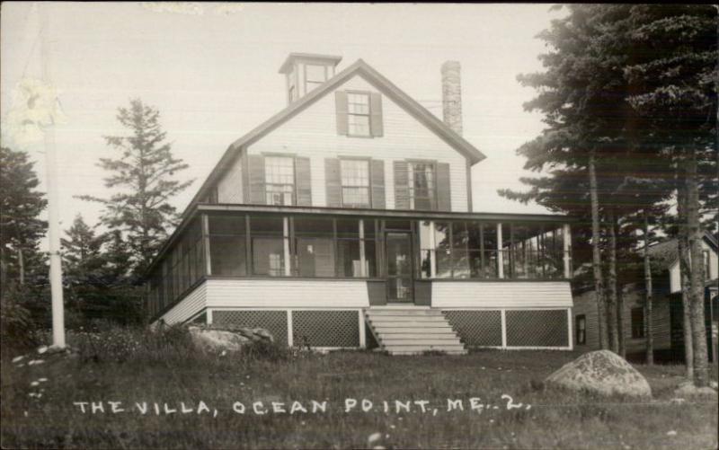 Ocean Point ME The Villa 1930s Real Photo Postcard