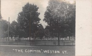 Weston Vermont~The Common~Real Photo POSTCARD c1910s