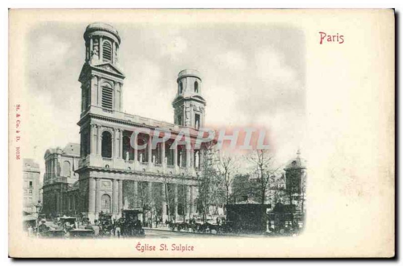 Postcard Old Paris St Sulpice church