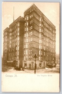 Chicago Illinois~Virginia Hotel Corner~Razed 1932~c1905 Sepia Klappenbach PC