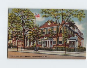 Postcard Home Of Chief Justice Marshall, Richmond, Virginia