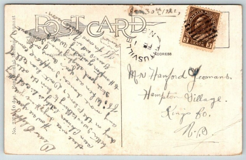 1922  Hampton  New Brunswick  Canada  Postcard