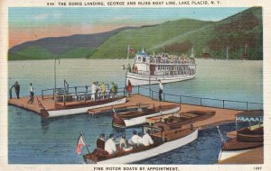 VINTAGE POSTCARD THE DORIS LANDING ON LAKE PLACID N. Y. c. 1940