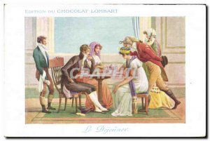 Postcard Old Advertisement Chocolate Lombart The Luncheon