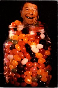 President Ronald Reagan in a Jar of Jellybeans Postcard Q56