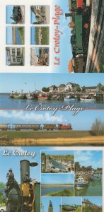 Le Crotoy Plage 3x French Railway Postcard s