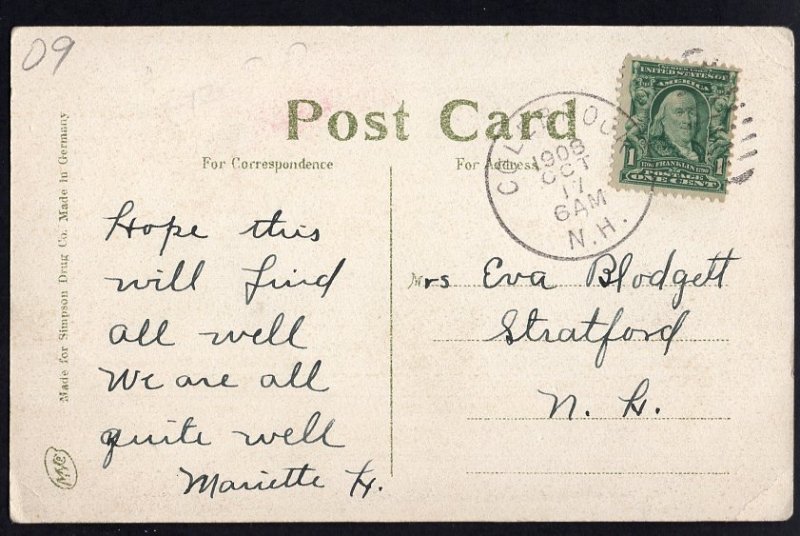 Vermont AVERILL Cottages at Cold Spring House - pm1908 Divided Back