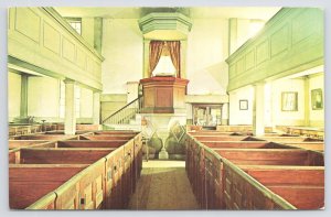 Interior Of Old German Lutheran Church~Waldoboro Maine & Protestant Cemetery~Vtg