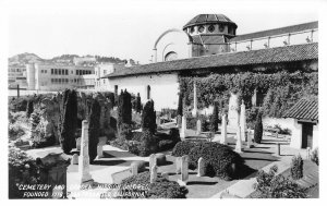 RPPC Cemetery And Garden, Mission Dolores, San Francisco c1930s Vintage Postcard