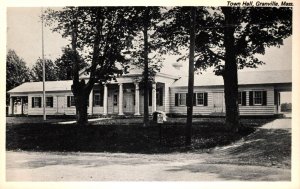 Town Hall  Granville   Massachusetts  Postcard