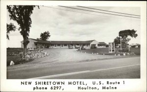 HOULTON ME New Shiretown Motel US Route One REAL PHOTO Old Postcard