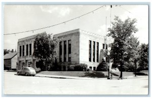 c1940s City Hall Building Car Scene Street Ely Minnesota MN RPPC Photo Postcard