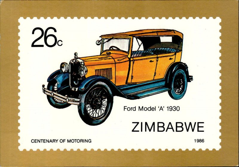 IMN02483 ford model a 1930 zimbabwe centenary of motoring maxim card car 