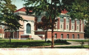 Canada Public Library Windsor Canada Vintage Postcard 03.68