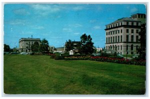 1960 Municipal Federal Buildings Park Area East Bank Des Moines Iowa IA Postcard