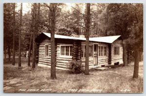 Park Rapids Minnesota~Big Log Cabin @ Pine Haven Beach Resort c1934