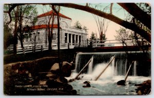 Concord-St Paul's School~Falls Under Bridge Near Sheldon Library 1910 Postcard