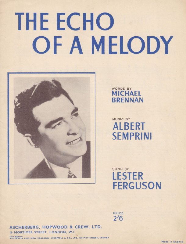 The Echo Of A Melody Lester Ferguson 1950s Sheet Music