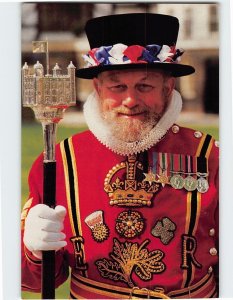Postcard Beefeaters at the Tower of London, England