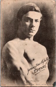 Postcard Ratcliff Champion boy athlete wrestler strongman bodybuilder UK KJ9