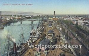 Puente de Triana y Muelle, Sevilla Spain Tarjeta Postal Unused 