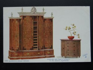 Wardrobe & Draws THE QUEENS DOLLS' HOUSE Series 3 c1924 Postcard by R. Tuck's