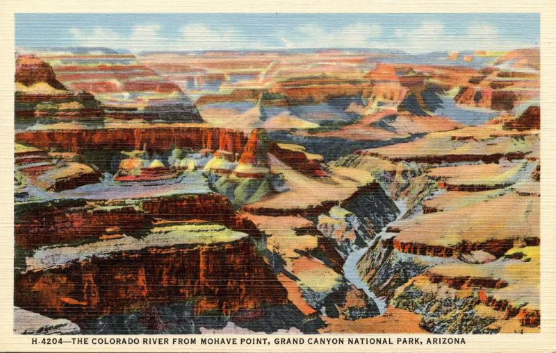 AZ - Grand Canyon National Park.  Colorado River from Mohave Point (Fred Harvey)