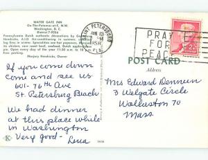 Pre-1980 WATER GATE INN RESTAURANT Washington DC M9606