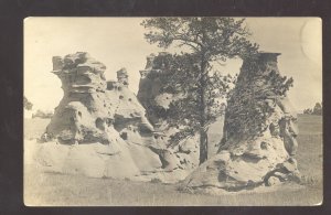 RPPC MONTANA BADLANDS UNUSUAL ROCK FORMATION CYKO  REAL PHOTO POSTCARD