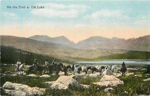 WY, Elk Lake, Wyoming, Horse Back Riders, Tichnor No. RC-3703