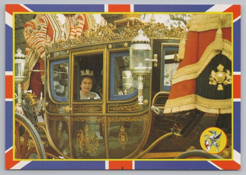 Famous People~Queen Elizabeth II In Irish State Coach~Continental Postcard