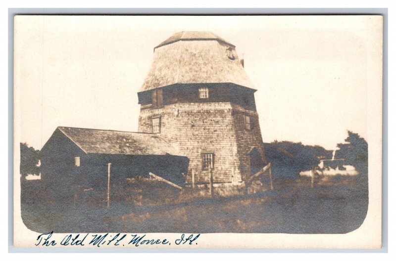 RPPC The Old Mill Monee Illiniois IL UNP Postcard T1