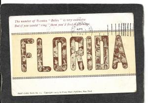 Florida-Large Letter Franz Held antique postcard 1905