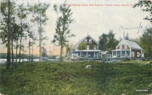 1912 Cold Springs Camp Cabins Forest Lake Averille Vermont Quimby 3327 postcard