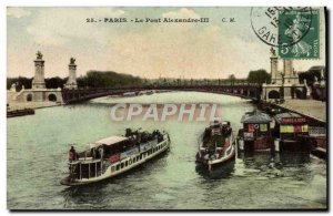 Old Postcard Paris Pont Alexandre III Boat Peniche