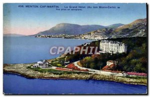 Old Postcard Menton Cap Martin Grand Hotel rises in the distance Carlo Monaco