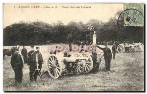 Old Postcard Militaria fire officer observing the Schools & # 39objectif