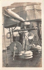 RPPC DETAILED SHIP VIEW SAILOR MILITARY REAL PHOTO POSTCARD (c. 1917)