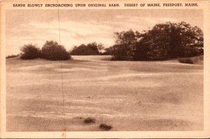 Maine Freeport Desert Of Maine Sands Slowly Encroaching Upon Original Barn 1936