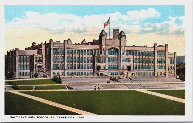 Salt Lake High School Salt Lake City Utah Vintage Postcard C215