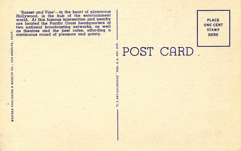 CA - Hollywood. Vine St looking North from Sunset Blvd