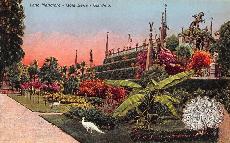 Lake Maggiore, Isola Bella Garden, Northern Italy, Early Postcard, Unused