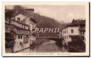 Old Postcard Saint Jean Pied de Port Banks of the Nive