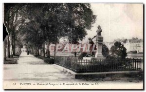 Old Postcard Vannes Monument Lesage and the Walk of the Rabin