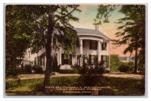 George McConnell Residence Urbana OH UNP Hand Colored Albertype Postcard Z10