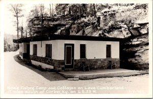 RPPC Noe's Fishing Camp and Cottages Lake Cumberland Corbin KY Postcard X48