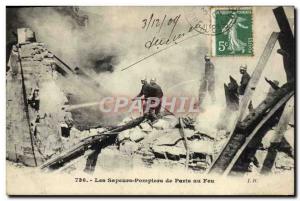 Old Postcard Paris Fire Brigade Fire