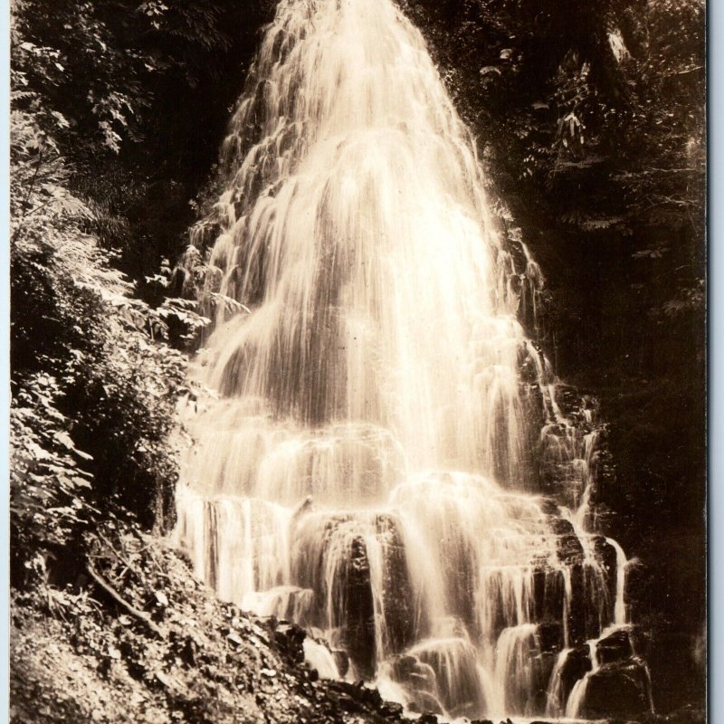 c1930s Corbett, OR RPPC Fairy Falls Wahkeena Trail Columbia River Highway A166